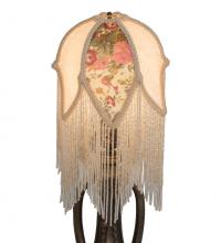 Meyda Green 11644 - 7"W Fabric & Fringe Tulip Shade