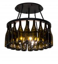 Meyda Green 235276 - 26" Wide Tuscan Vineyard 20 Wine Bottle Semi-Flushmount