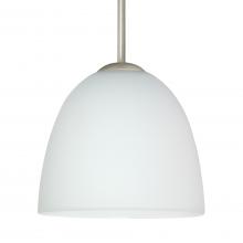 Besa Lighting 1BC-757207-MED-SN-L - Besa Sasha Pendant Satin Nickel Opal Matte 1x50W B10 Med, 15Ft. Cord