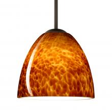 Besa Lighting 1BT-757218-BR-L - Besa Sasha Pendant Bronze Amber Cloud 1x50W Candelabra, 15Ft. Cord