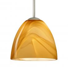 Besa Lighting 1BT-7572HN-MED-SN-L - Besa Sasha Pendant Satin Nickel Honey 1x50W B10 Med, 15Ft. Cord