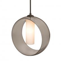 Besa Lighting 1JC-PLATOSM-BR-L - Besa, Plato Cord Pendant, Smoke/Opal, Bronze Finish, 1x60W Medium Base, 15Ft. Cord