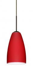 Besa Lighting 1JT-1511RM-LED-BR-L - Besa Riva 9 LED Pendant Ruby Matte Bronze 1x9W LED, 15Ft. Cord