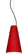Besa Lighting 1KX-4124RM-LED-BR-L - Besa Cierro LED Cable Pendant Ruby Matte Bronze 1x9W LED, 15Ft. Cord