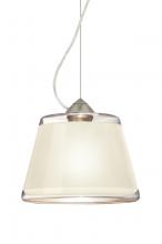 Besa Lighting 1KX-PIC9WH-SN-L - Besa Pica 9 Pendant 1Kx White Sand Satin Nickel 1x75W Medium Base, 15Ft. Cord