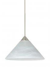 Besa Lighting 1XC-117652-LED-SN-L - Besa Pendant Kona Satin Nickel Marble 1x5W LED, 15Ft. Cord
