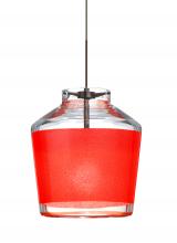 Besa Lighting 1XC-PIC6RD-BR-L - Besa Pendant Pica 6 Bronze Red Sand 1x50W Halogen, 15Ft. Cord