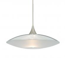 Besa Lighting 1XT-6294CL-LED-SN-L - Besa Pendant Spazio Satin Nickel Clear/Frost 1x5W LED, 15Ft. Cord