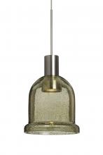 Besa Lighting 1XT-KIBALT-LED-SN-L - Besa, Kiba Cord Pendant, Latte Bubble, Satin Nickel Finish, 1x3W LED, 15Ft. Cord