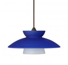 Besa Lighting RXP-271823-BR-L - Besa Pendant Trilo 7 Bronze Blue Matte 1x50W Halogen, 15Ft. Cord