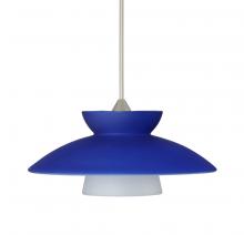 Besa Lighting RXP-271823-LED-SN - Besa Pendant Trilo 7 Satin Nickel Blue Matte 1x5W LED