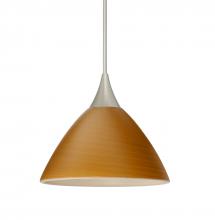 Besa Lighting X-1743OK-LED-SN-L - Besa Pendant For Multiport Canopy Domi Satin Nickel Oak 1x5W LED, 15Ft. Cord