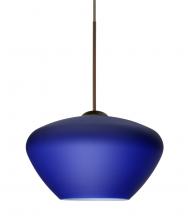 Besa Lighting XP-541087-LED-BR-L - Besa Pendant Peri Bronze Blue Matte 1x5W LED, 15Ft. Cord