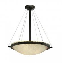 Justice Design Group Lighting PNA-9682-35-SAWT-DBRZ-LED5-5000 Porcelina-Ring 27 Semi-Flush Round Bowl Shade-Dark Bronze-Sawtooth-LED 