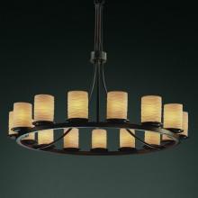 Justice Design Group POR-8715-10-BMBO-DBRZ - Dakota 15-Light 1-Tier Ring Chandelier