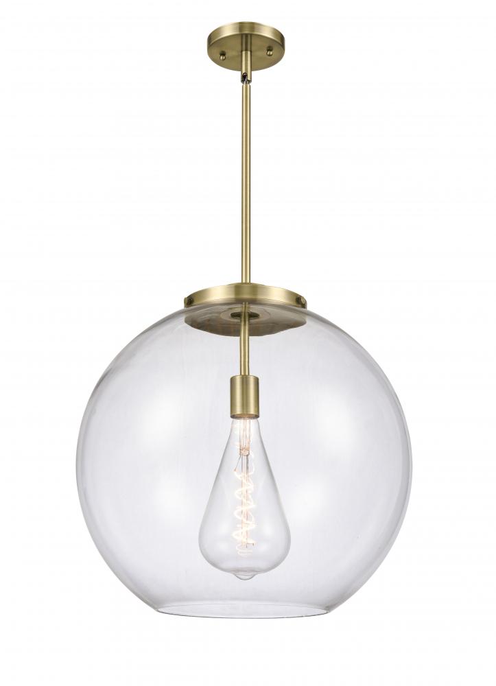 Athens - 1 Light - 18 inch - Antique Brass - Cord hung - Pendant
