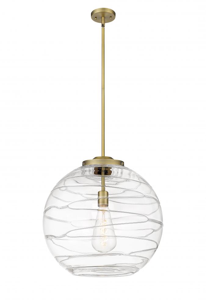 Athens Deco Swirl - 1 Light - 18 inch - Brushed Brass - Cord hung - Pendant