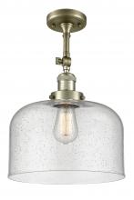Innovations Lighting 201F-AB-G74-L - Bell - 1 Light - 12 inch - Antique Brass - Adjustable Semi-Flush Mount
