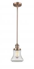 Innovations Lighting 201S-AC-G192-LED - Bellmont - 1 Light - 7 inch - Antique Copper - Stem Hung - Mini Pendant