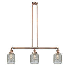 Innovations Lighting 213-AC-G262 - Stanton - 3 Light - 39 inch - Antique Copper - Stem Hung - Adjustable Island Light