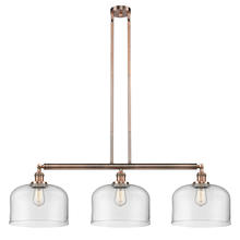 Innovations Lighting 213-AC-G72-L - Bell - 3 Light - 42 inch - Antique Copper - Stem Hung - Adjustable Island Light