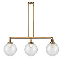 Innovations Lighting 213-BB-G204-10 - Beacon - 3 Light - 42 inch - Brushed Brass - Stem Hung - Adjustable Island Light