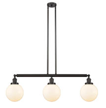 Innovations Lighting 213-OB-G201-8 - Beacon - 3 Light - 41 inch - Oil Rubbed Bronze - Stem Hung - Adjustable Island Light