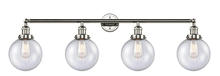Innovations Lighting 215-PN-G204-8 - Beacon - 4 Light - 44 inch - Polished Nickel - Adjustable Bath Vanity Light