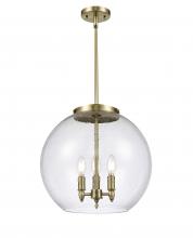 Innovations Lighting 221-3S-AB-G124-16 - Athens - 3 Light - 16 inch - Antique Brass - Cord hung - Pendant
