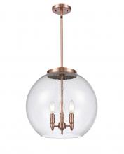 Innovations Lighting 221-3S-AC-G124-16 - Athens - 3 Light - 16 inch - Antique Copper - Cord hung - Pendant