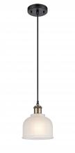 Innovations Lighting 516-1P-BAB-G411 - Dayton - 1 Light - 6 inch - Black Antique Brass - Cord hung - Mini Pendant