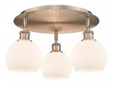 Innovations Lighting 516-3C-AC-G121-6 - Athens - 3 Light - 18 inch - Antique Copper - Flush Mount