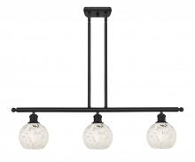 Innovations Lighting 516-3I-BK-G1216-6WM - White Mouchette - 3 Light - 36 inch - Matte Black - Stem Hung - Island Light