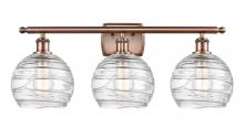 Innovations Lighting 516-3W-AC-G1213-8 - Athens Deco Swirl - 3 Light - 28 inch - Antique Copper - Bath Vanity Light