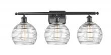 Innovations Lighting 516-3W-BK-G1213-8 - Athens Deco Swirl - 3 Light - 28 inch - Matte Black - Bath Vanity Light