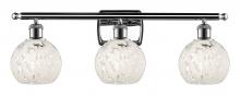 Innovations Lighting 516-3W-PC-G1216-6WM - White Mouchette - 3 Light - 26 inch - Polished Chrome - Bath Vanity Light
