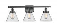 Innovations Lighting 916-3W-BK-G44 - Cone - 3 Light - 28 inch - Matte Black - Bath Vanity Light