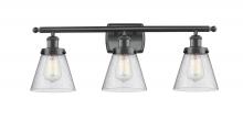 Innovations Lighting 916-3W-BK-G64 - Cone - 3 Light - 26 inch - Matte Black - Bath Vanity Light