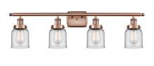 Innovations Lighting 916-4W-AC-G52 - Bell - 4 Light - 36 inch - Antique Copper - Bath Vanity Light