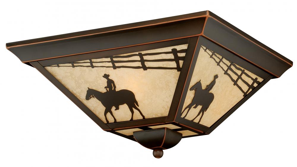 Vaxcel International Trail Horse Flush Mount Ceiling Light
