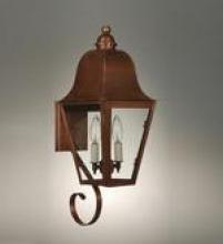 Northeast Lantern 6406-VG-LT2-CLR - Bracket Wall Fixture Bottom Scroll  Verdi Gris Finish  2 Candelabra Sockets  Clear Glass